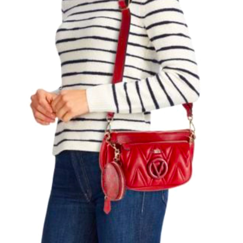 Brand new VALENTINO BY MARIO VALENTINO Leather Shoulder Bag & Pouch Set